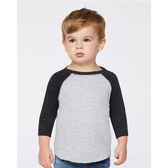 Toddler Baseball Fine Jersey Three-Quarter Sleeve Tee - 3330