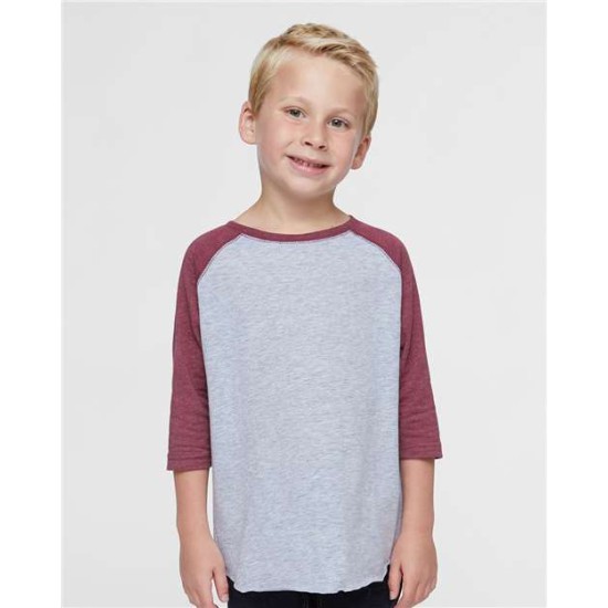 Toddler Baseball Fine Jersey Three-Quarter Sleeve Tee - 3330