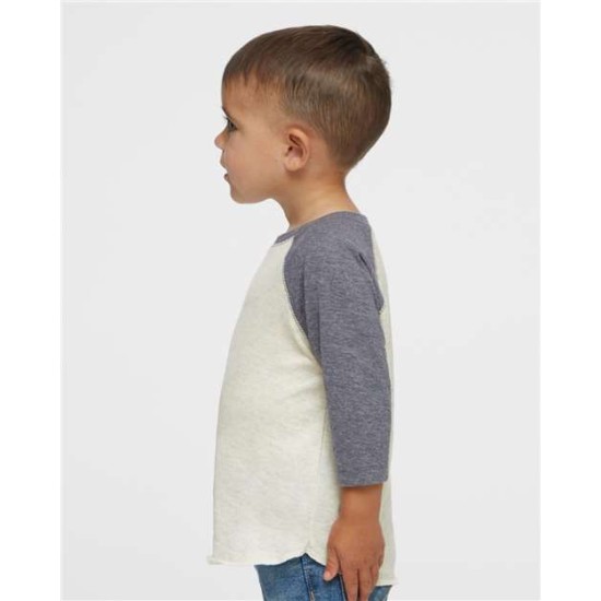 Toddler Baseball Fine Jersey Three-Quarter Sleeve Tee - 3330