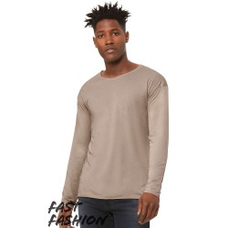 BELLA + CANVAS - Fast Fashion Unisex Triblend Raw Neck Long Sleeve Tee