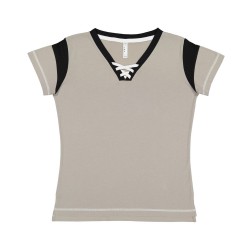 LAT - Women's Lace Up Fine Jersey Tee