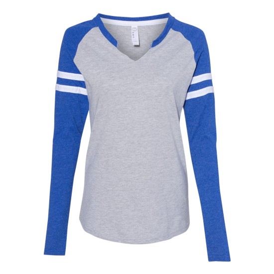LAT - Women's Fine Jersey Mash Up Long Sleeve T-Shirt