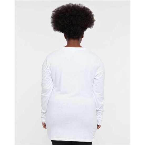 LAT - Women's Fine Jersey Lace-Up Long Sleeve T-Shirt