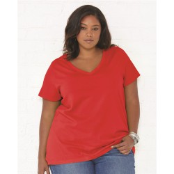 LAT - Curvy Collection Women's Premium Jersey V-Neck Tee