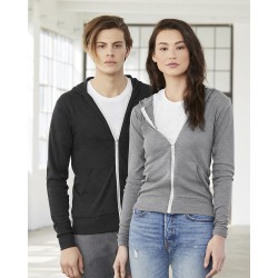 BELLA + CANVAS - Unisex Triblend Lightweight Full-Zip Hooded Long Sleeve Tee