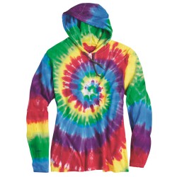 Tie-Dyed Hooded Pullover T-Shirt - 430VR