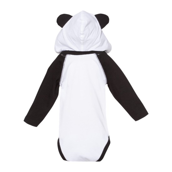 Fine Jersey Infant Character Hooded Long Sleeve Bodysuit with Ears - 4418