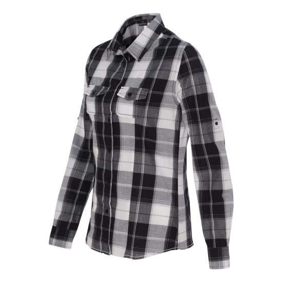 Women's Long Sleeve Plaid Shirt - 5222