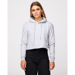 Women's Cropped Fleece Hooded Sweatshirt - 585