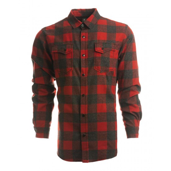 Burnside - Snap Front Long Sleeve Plaid Flannel Shirt