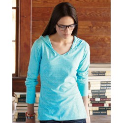 J. America - Women's Twisted Slub Jersey Hooded Pullover T-Shirt