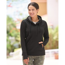 J. America - Women’s Omega Stretch Snap-Placket Hooded Pullover