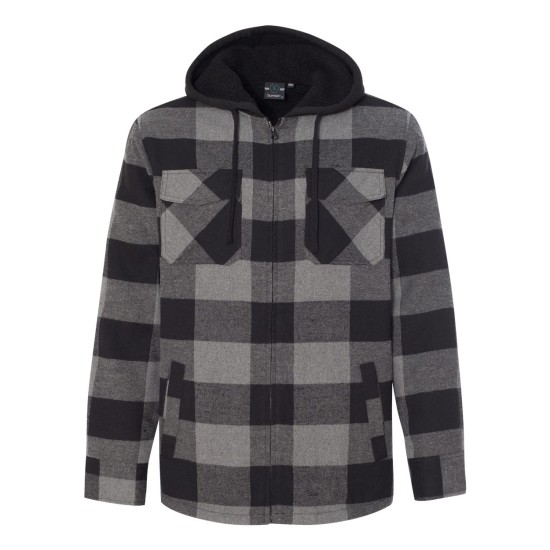 Burnside - Quilted Flannel Full-Zip Hooded Jacket