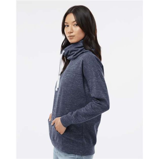 J. America - Women’s Mélange Fleece Cowl Neck Sweatshirt