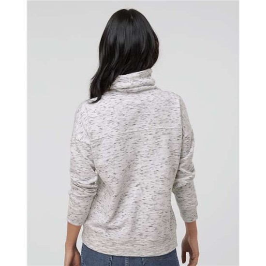 J. America - Women’s Mélange Fleece Cowl Neck Sweatshirt