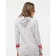 J. America - Women’s Mélange Fleece Striped-Sleeve Hooded Sweatshirt