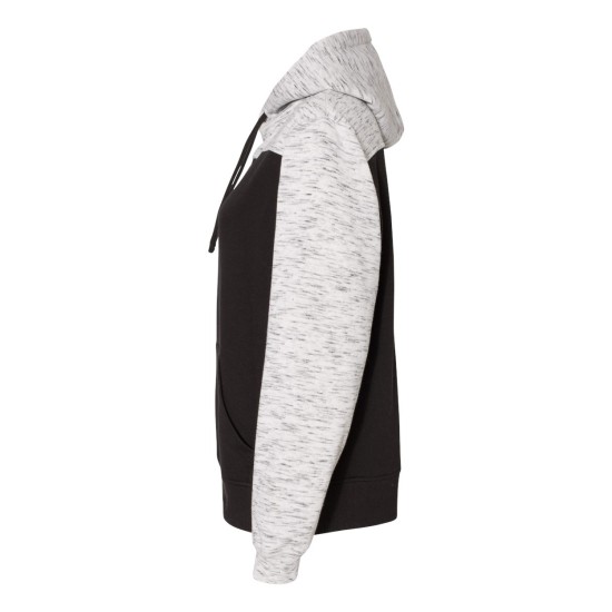 J. America - Mélange Fleece Colorblocked Hooded Sweatshirt