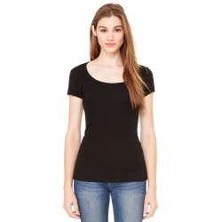 BELLA + CANVAS - Women's Sheer Mini Rib Scoopneck Tee