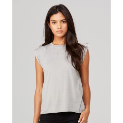 BELLA + CANVAS - Women’s Flowy Rolled Cuffs Muscle Tee