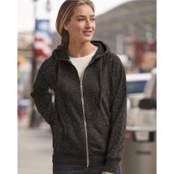 J. America - Women’s Glitter French Terry Full-Zip Hooded Sweatshirt