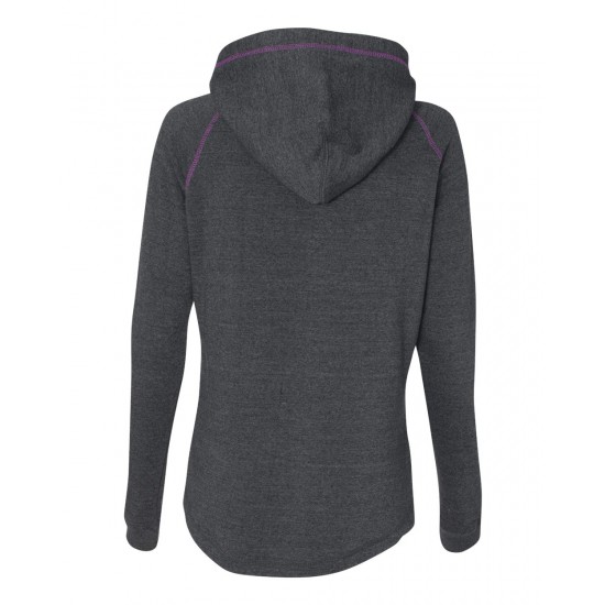 J. America - Women's Half-Zip Triblend Hooded Pullover Sweatshirt
