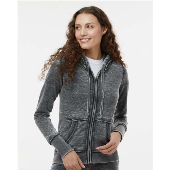 J. America - Women's Zen Fleece Full-Zip Hooded Sweatshirt
