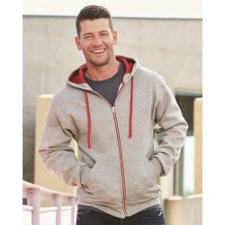 JERZEES - NuBlend Colorblocked Full-Zip Hooded Sweatshirt