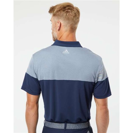 Adidas - Heathered 3-Stripes Block Sport Shirt