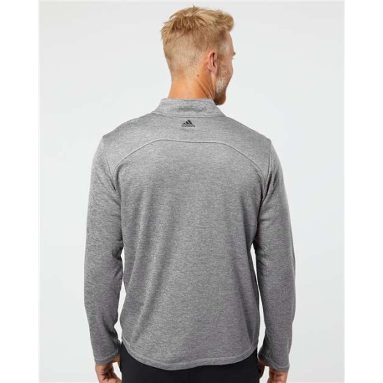Adidas - Brushed Terry Heathered Quarter-Zip Pullover
