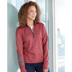 Adidas - Women's Brushed Terry Heathered Quarter-Zip Pullover