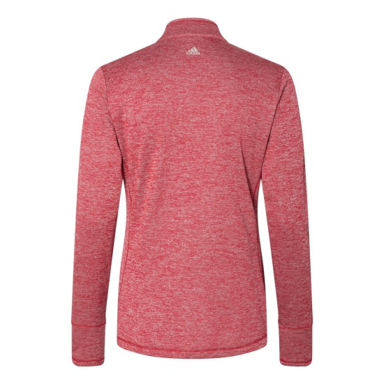 Adidas - Women's Brushed Terry Heathered Quarter-Zip Pullover