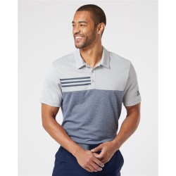 Heathered Colorblock 3-Stripes Polo - A508
