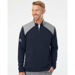 Textured Mixed Media Quarter-Zip Pullover - A532