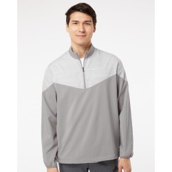 Heather Chevron Quarter-Zip Wind Pullover - A546