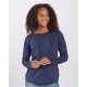 Women's Solid Preppy Patch Long Sleeve T-Shirt - BW3166