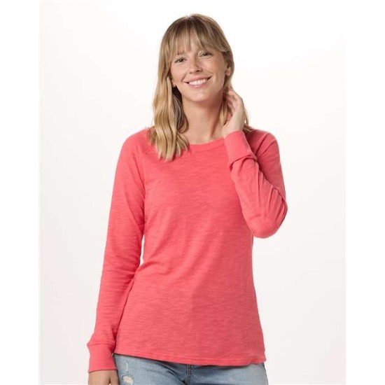 Women's Solid Preppy Patch Long Sleeve T-Shirt - BW3166