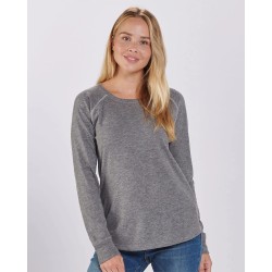 Women's Solid Preppy Patch Long Sleeve T-Shirt - BW3166