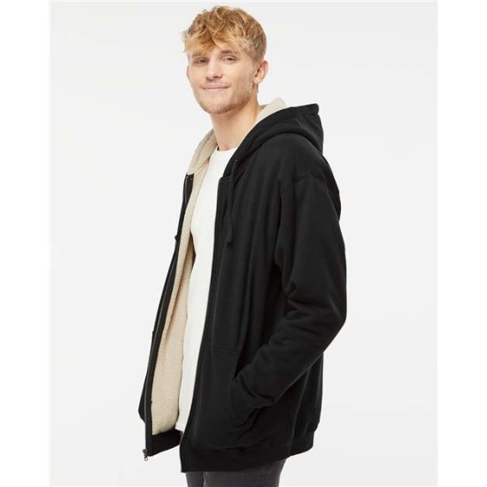 Sherpa-Lined Full-Zip Hooded Sweatshirt - EXP40SHZ