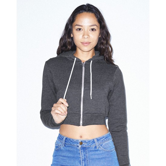 American Apparel - Women's Flex Fleece Crop Zip Hoodie