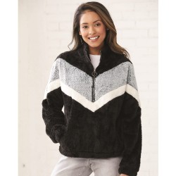 Women's Chevron Fuzzy Fleece Pullover - FZ05