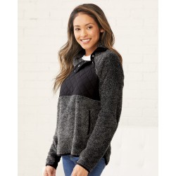 Women's Quilted Fuzzy Fleece Pullover - FZ06