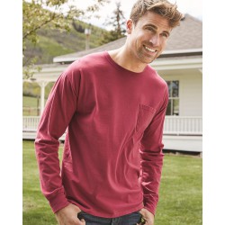 Garment Dyed Long Sleeve T-Shirt With a Pocket - GDH250