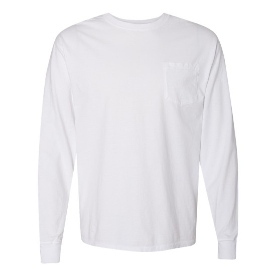 Garment Dyed Long Sleeve T-Shirt With a Pocket - GDH250