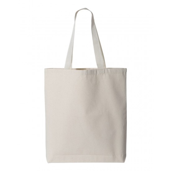 Q-Tees - 11L Canvas Tote with Contrast-Color Handles