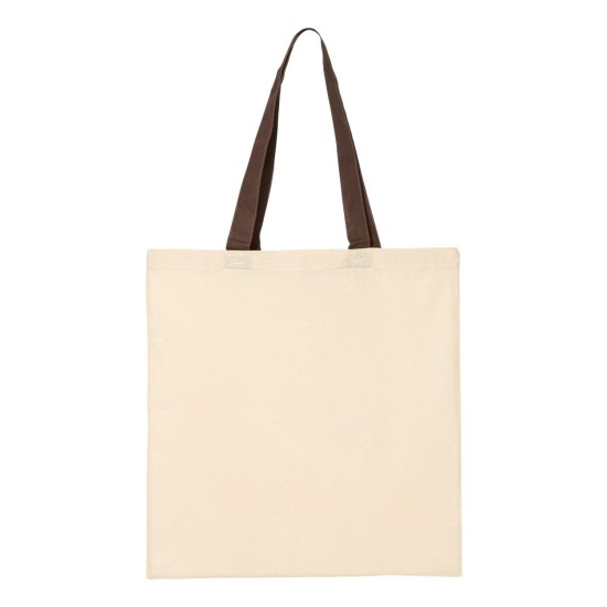 Q-Tees - Economical Tote with Contrast-Color Handles