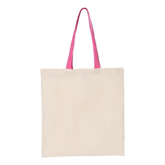 Q-Tees - Economical Tote with Contrast-Color Handles