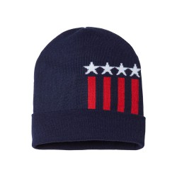 CAP AMERICA - USA-Made Patriotic Cuffed Beanie - RK12