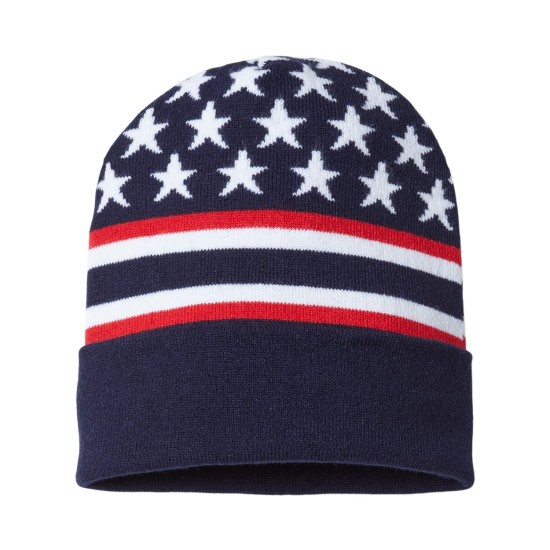 CAP AMERICA - USA-Made Patriotic Cuffed Beanie - RK12