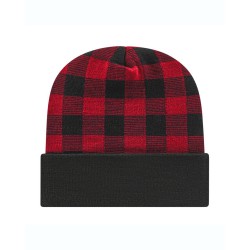 CAP AMERICA - USA-Made Plaid Beanie - RKP12