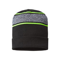 CAP AMERICA - USA-Made Variegated Striped Cuffed Beanie - RKV12